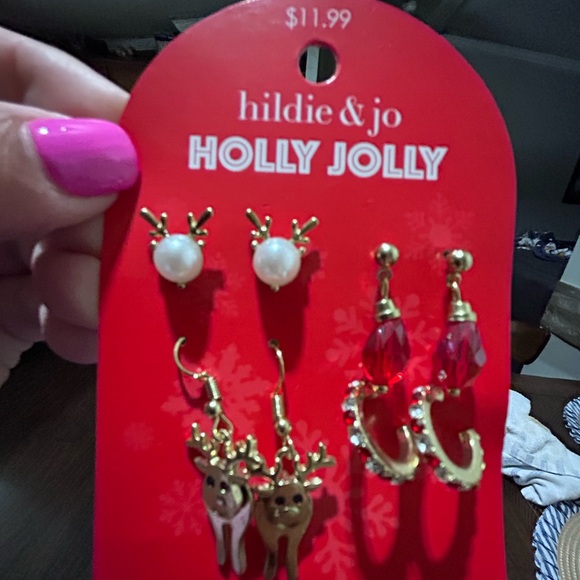 Hildie & Jo Holly Jolly Earring Set - Picture 1 of 2